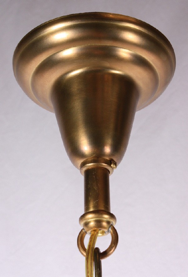 SOLD Splendid Antique Five-Light Chandelier, Original Polychrome Finish, Iron & Brass-17465