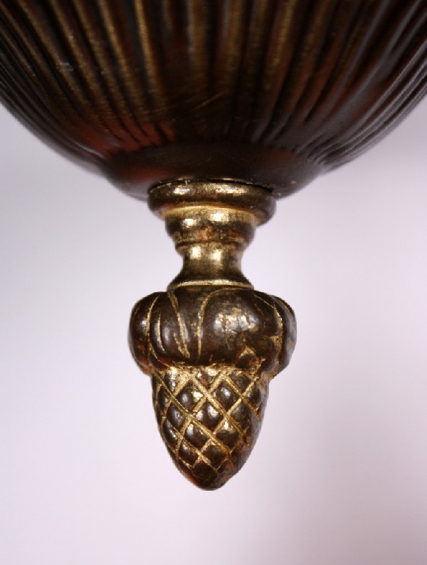 SOLD Wonderful Antique Three-Light Brass Chandelier, c. 1920’s-17501