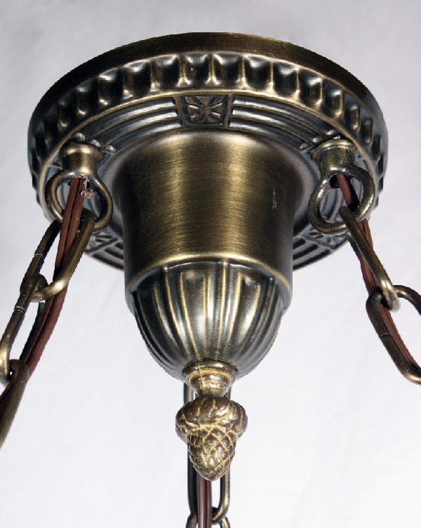 SOLD Wonderful Antique Three-Light Brass Chandelier, c. 1920’s-17505
