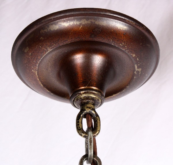 SOLD Handsome Antique Three-Light Tudor Chandelier, Cast Iron & Brass-17558