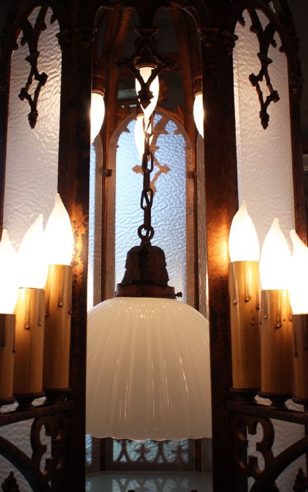 SOLD Massive Antique 29-Light Gothic Revival Iron & Bronze Lantern, 19th Century-17611