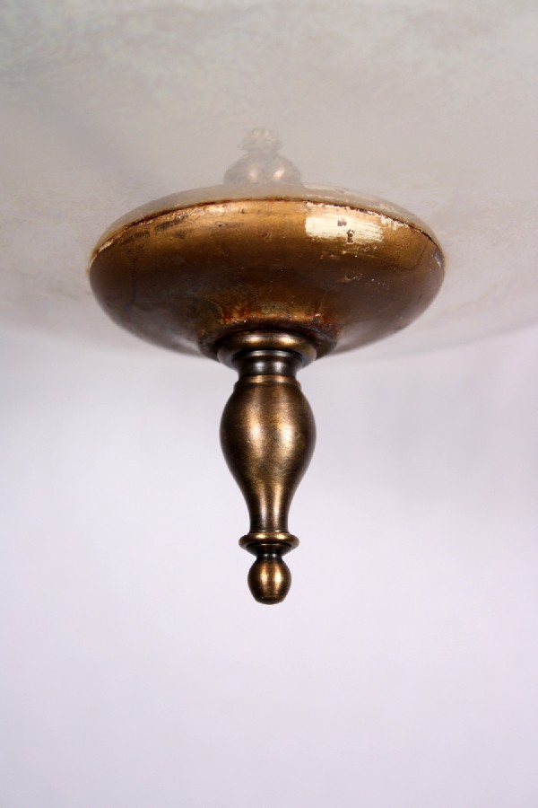 SOLD Charming Antique Semi-Flush Mount Light Fixture with Iridescent Shade, c. 1930’s-15769