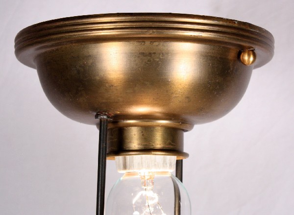 SOLD Charming Antique Semi-Flush Mount Light Fixture with Iridescent Shade, c. 1930’s-15772