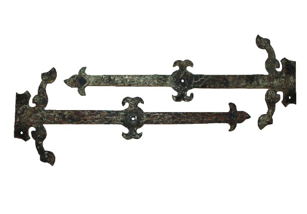 SOLD Pair of Antique Hand-Forged Strap Hinges, 1800’s, Iron-0