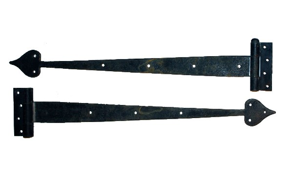 SOLD Pair of Antique Strap Hinges, Hand Forged Iron, 19th Century-0