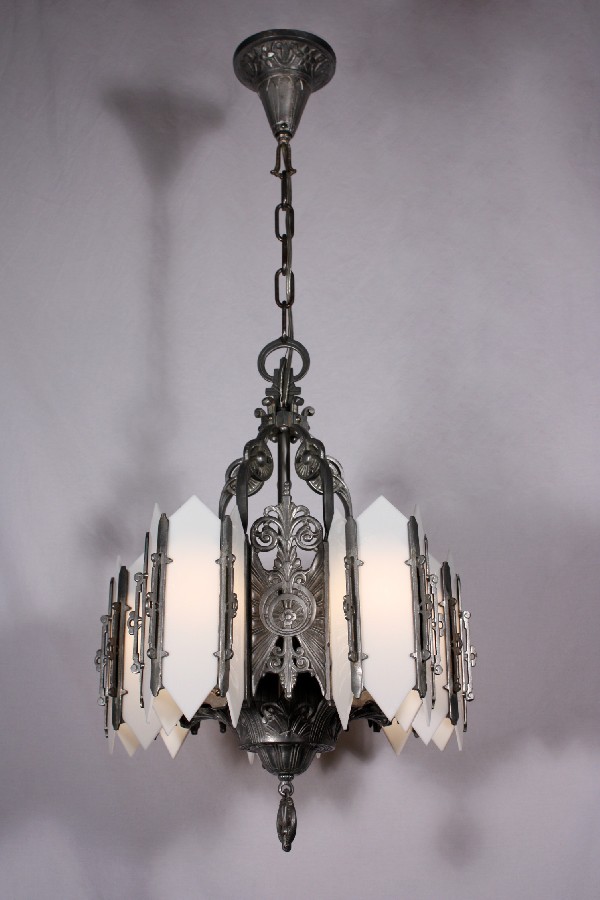 SOLD Stunning Antique Art Deco Five-Light Chandelier-17997