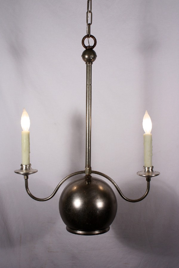 SOLD Fabulous Antique Two-Light Industrial Gas Chandelier, 1880’s-0
