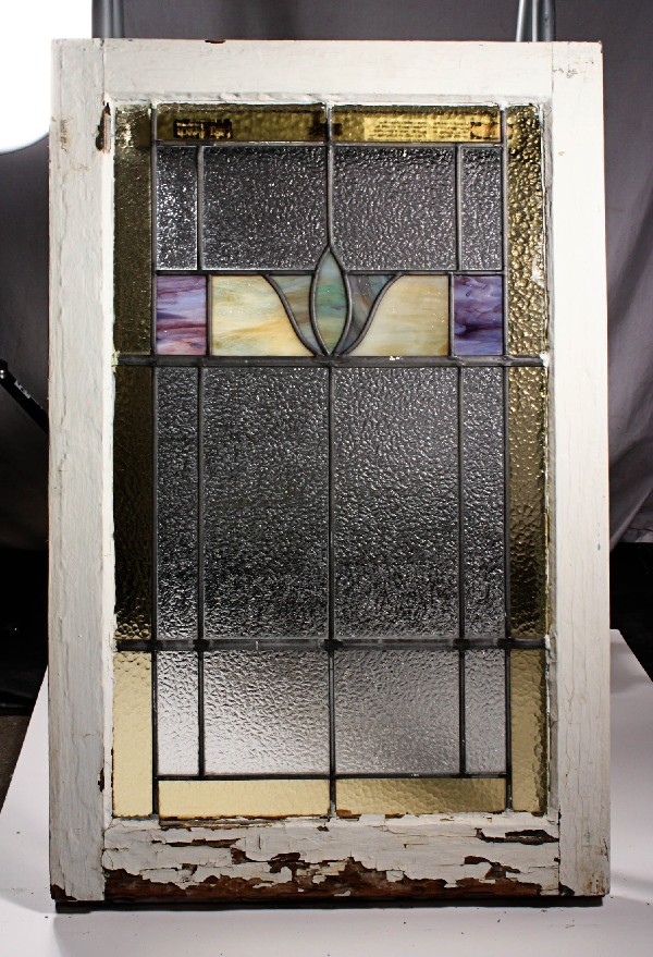 SOLD Fabulous Antique American Stained Glass Window, Art Deco-18272