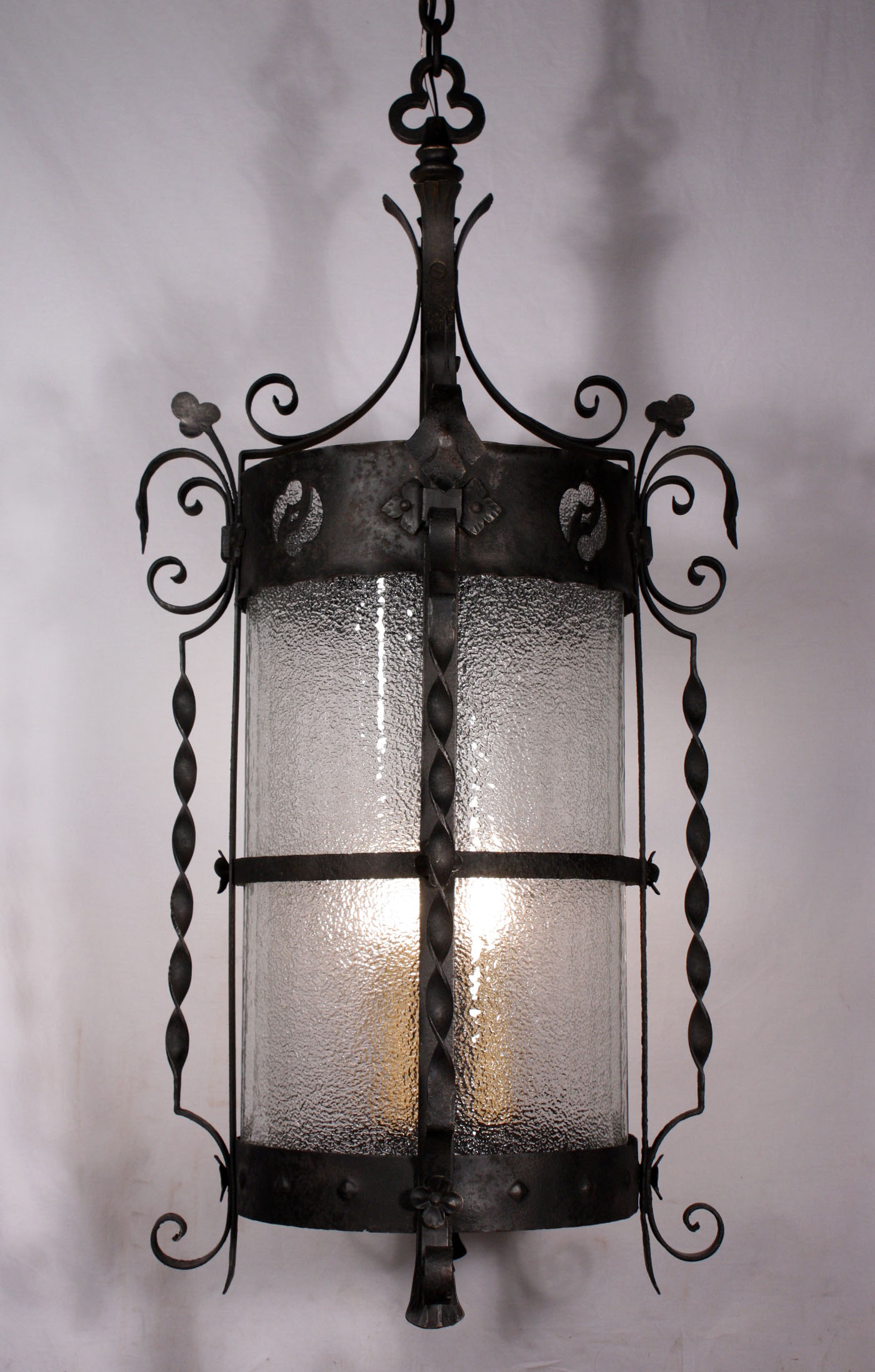 SOLD Large Antique Four-Light Iron Lantern, Hand Riveted-0