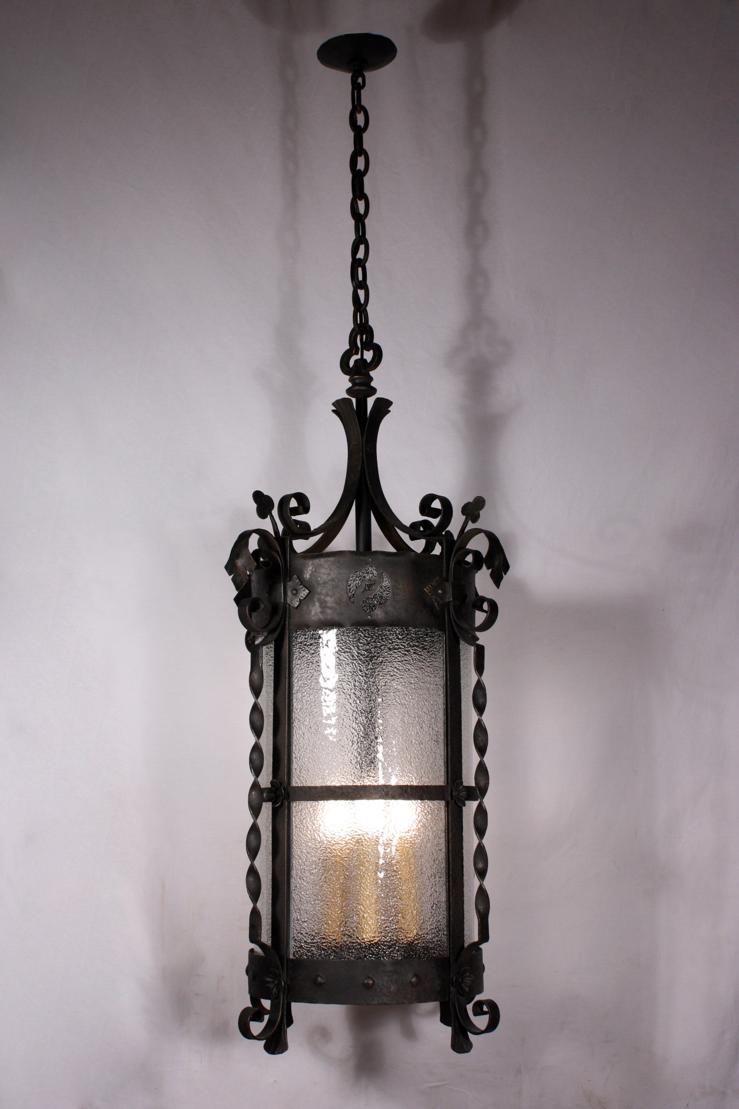 SOLD Large Antique Four-Light Iron Lantern, Hand Riveted-18730