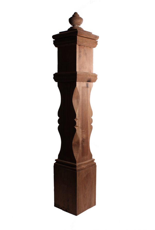 SOLD Superb Antique Walnut Boxed Newel Post, 19th Century-0