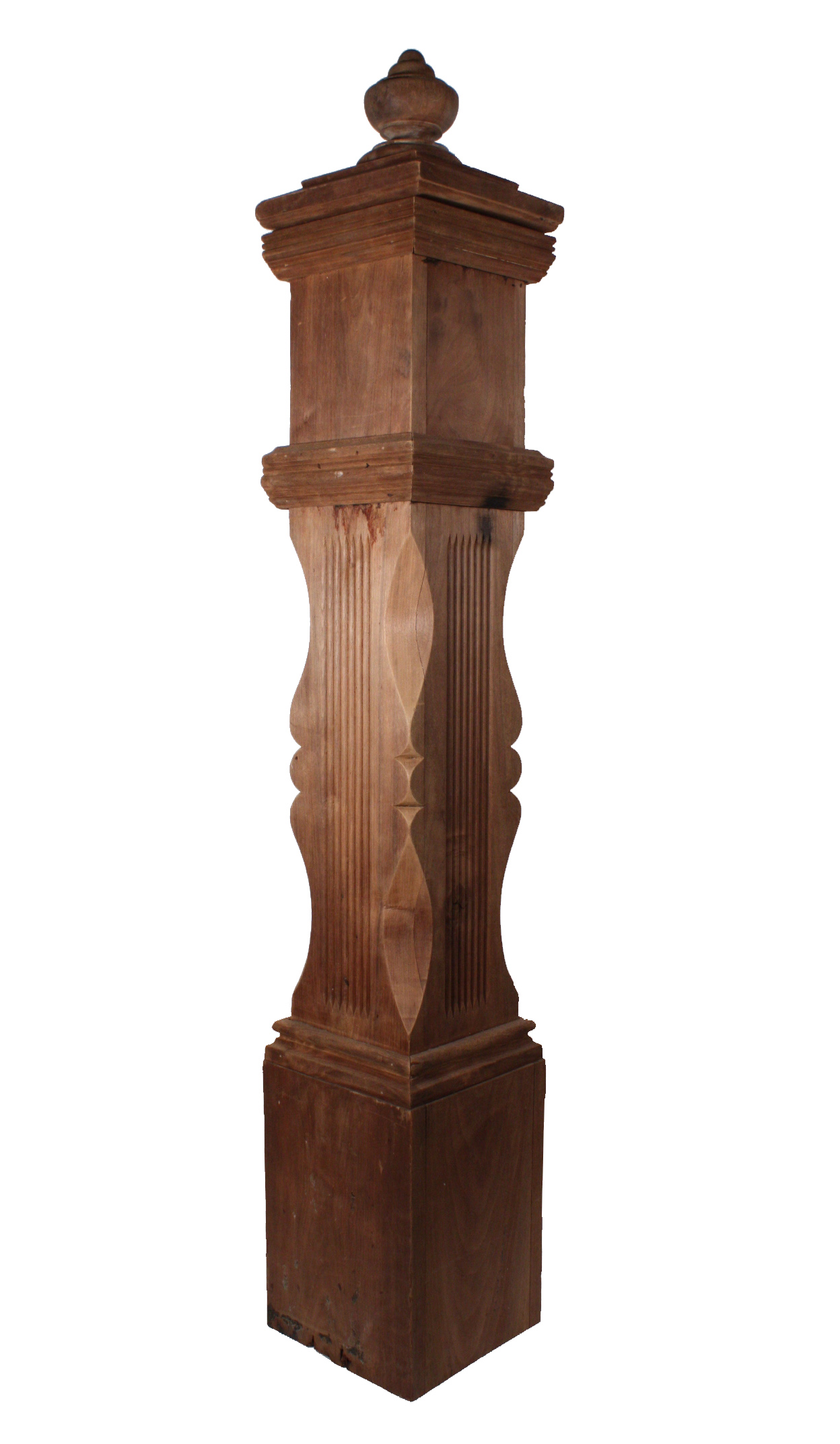 SOLD Superb Antique Walnut Boxed Newel Post, 19th Century-19119