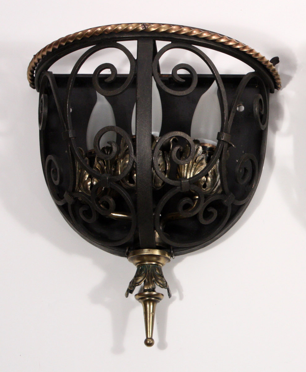 SOLD Four Splendid Antique Georgian Pocket Sconces, Iron & Brass-18781
