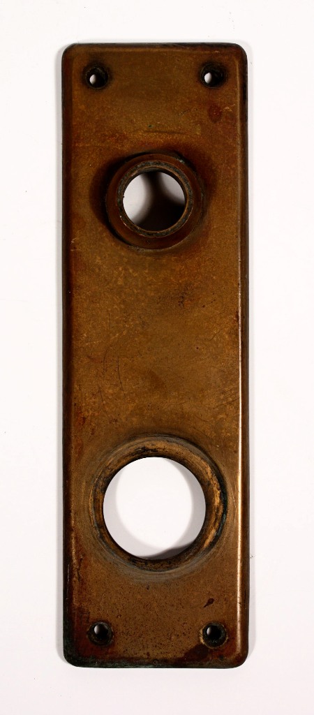 SOLD Antique Exterior Cast Bronze Lock Sets with Door Knobs & Plates, Signed Russwin-18969