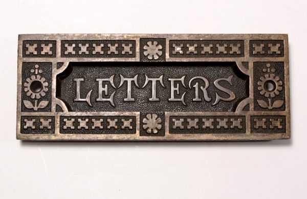 SOLD Wonderful Antique Cast Bronze Letter Slot, c. 1880-0