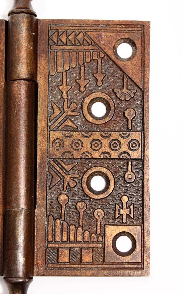 SOLD Ten Matching Antique Eastlake Hinges, Cast Iron with Bronze Wash, c. 1880’s-19409
