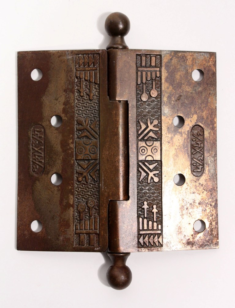 SOLD Ten Matching Antique Eastlake Hinges, Cast Iron with Bronze Wash, c. 1880’s-19408