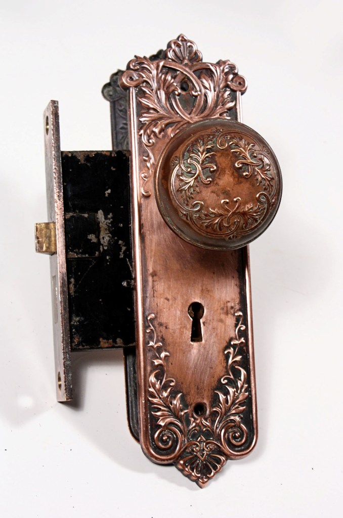 SOLD Seven Sets of Antique Bronze P. & F. Corbin “Lorraine” Door Hardware, c. 1905-20001