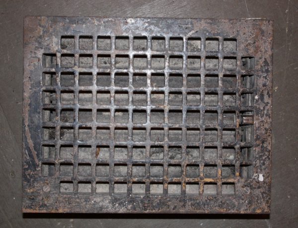 SOLD Antique Cast Iron Heat Register with Grid Pattern-0