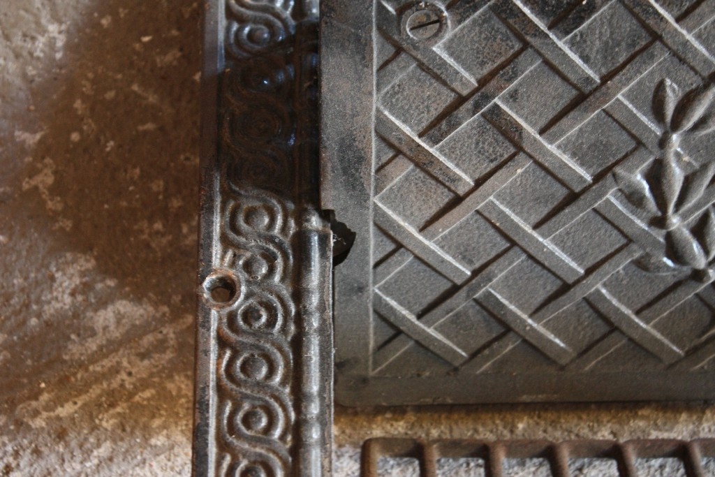 SOLD Antique Cast Iron Wall Register with Wreath & Lattice Design-20375