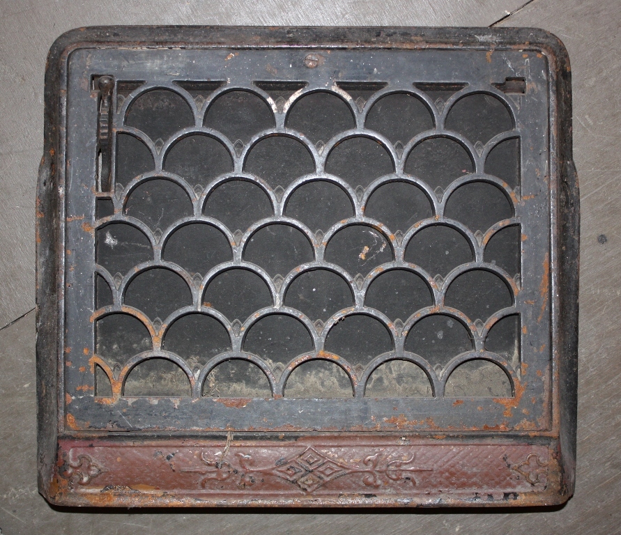 SOLD Antique Wall Grate with Decorative Detail-0