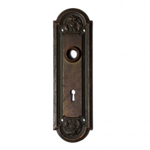 Antique Neoclassical Arched Door Plates, "Nubian" by Yale & Towne, c. 1910 NDP8-0