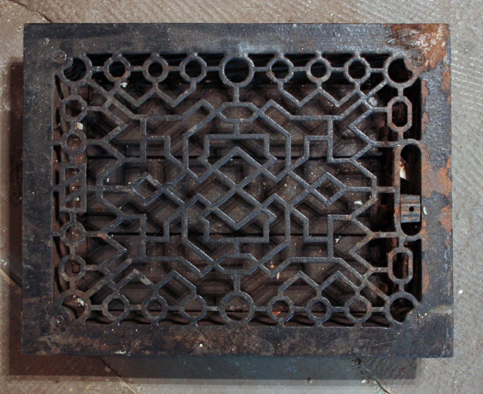 SOLD Large Antique Heat Register, 9" x 12" Back Opening-0