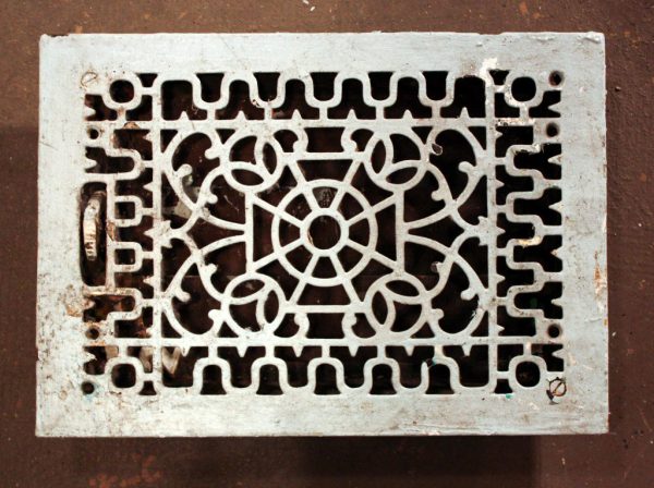 SOLD Antique Cast Iron Heat Register, 8" x 12" Back Opening-0