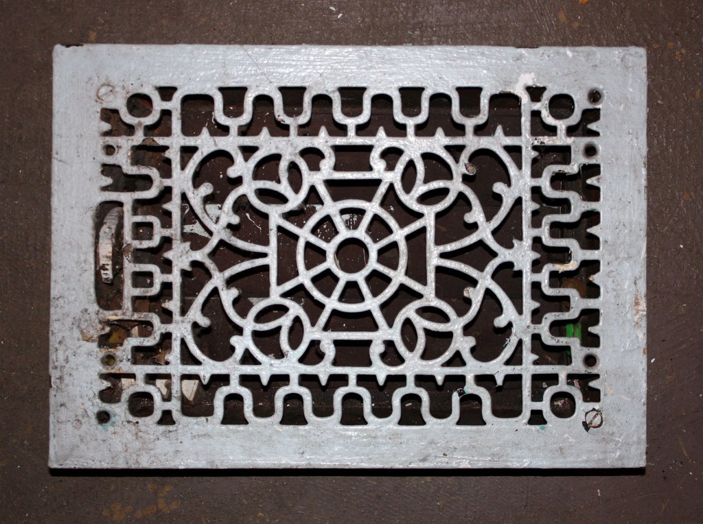 SOLD Antique Cast Iron Heat Register, 8" x 12" Back Opening-21140