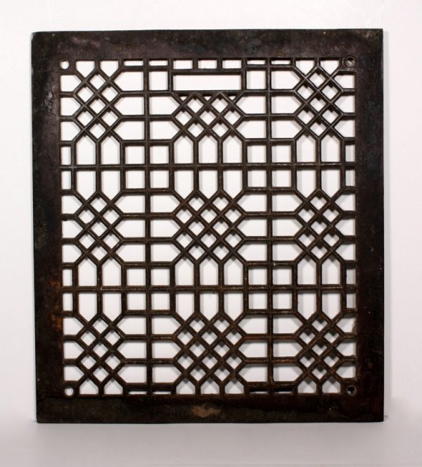 SOLD Small Antique Cast Iron Air Return Register, 14” x 16” Inside Opening-0