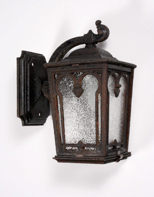 SOLD Fabulous Antique Iron Exterior Lantern Sconce, Early 1900’s-0
