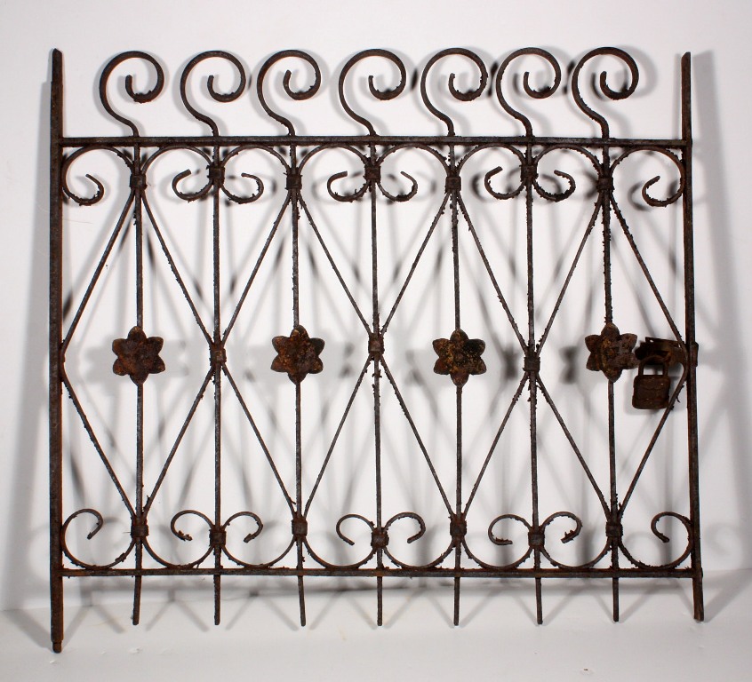 SOLD Antique 19th Century Wrought Iron Window Guard-0