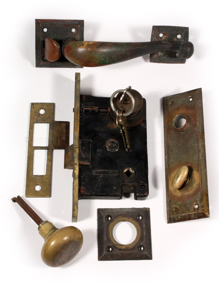 5avail Antique Vintage Chrome Brass Door Thumb Turn Knob Doorknob Lock Key Latch 