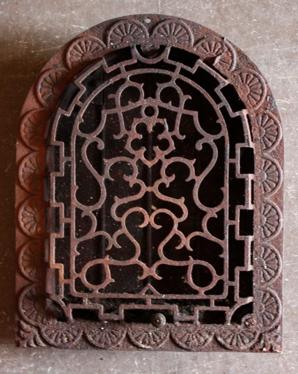 SOLD Antique Arched Wall Grate with Scalloped Border Design-0
