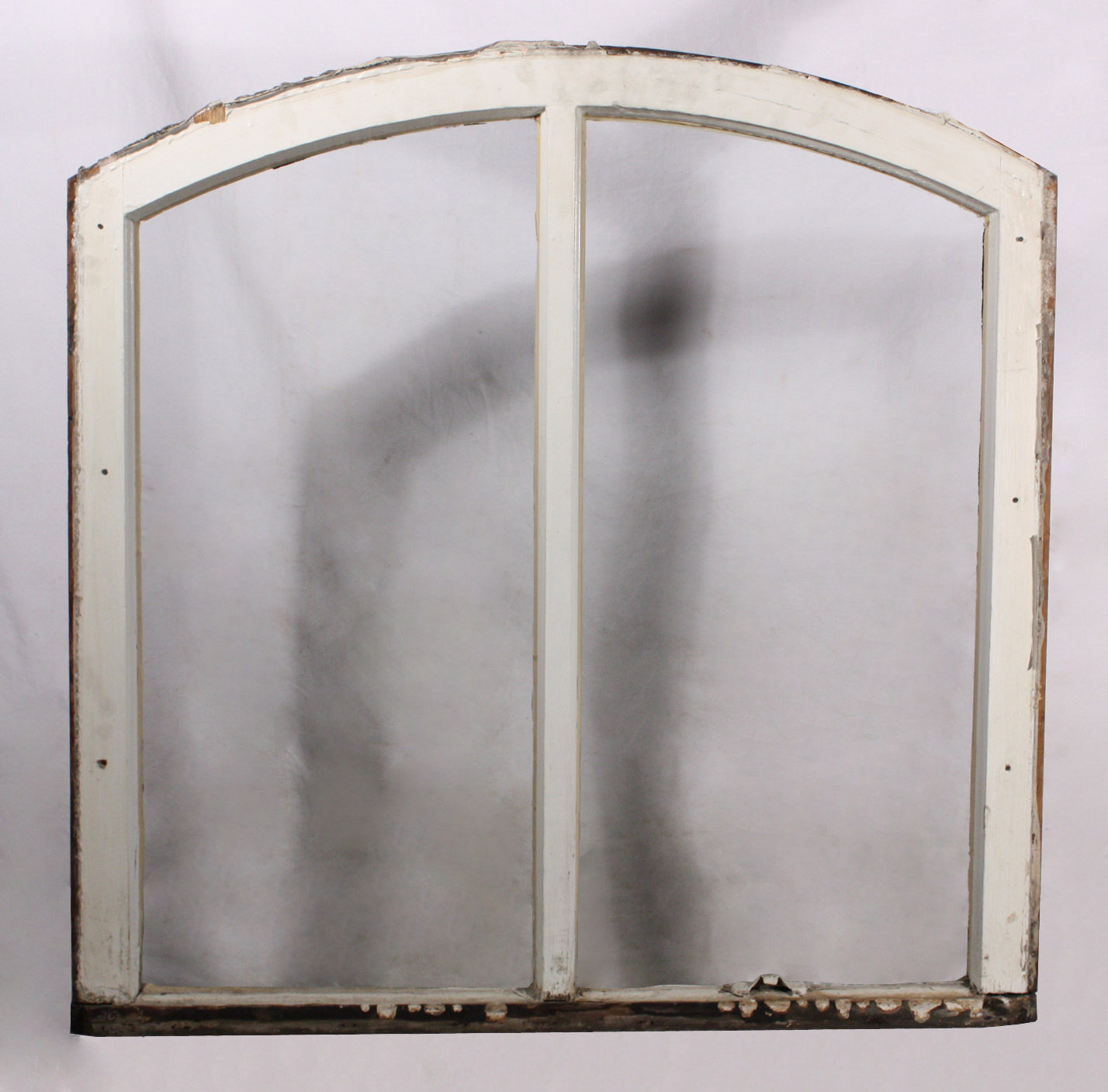 SOLD Antique Arched Window with Original Wavy Glass-21573