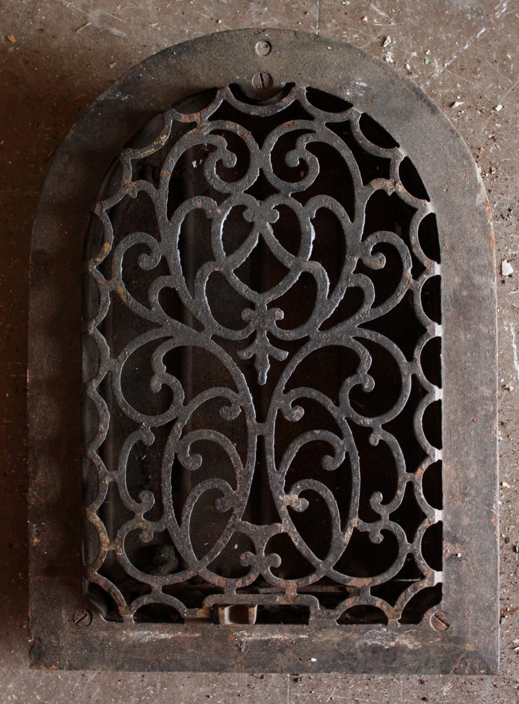 SOLD Antique Cast Iron Arched Art Nouveau Wall Register -0