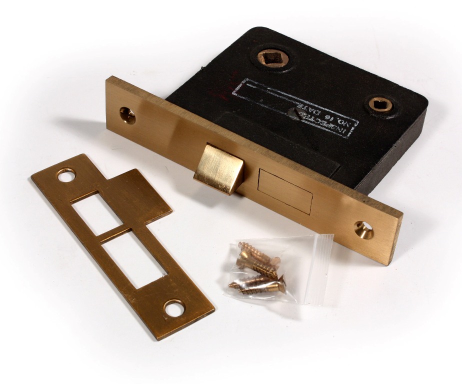 Antique Thumb Turn Mortise Locks in Cast Iron & Bronze, 21/2” Backset