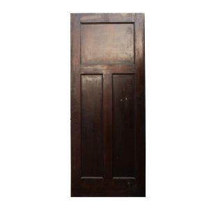 Antique Three-Panel Solid Wood Door, Stained Finish