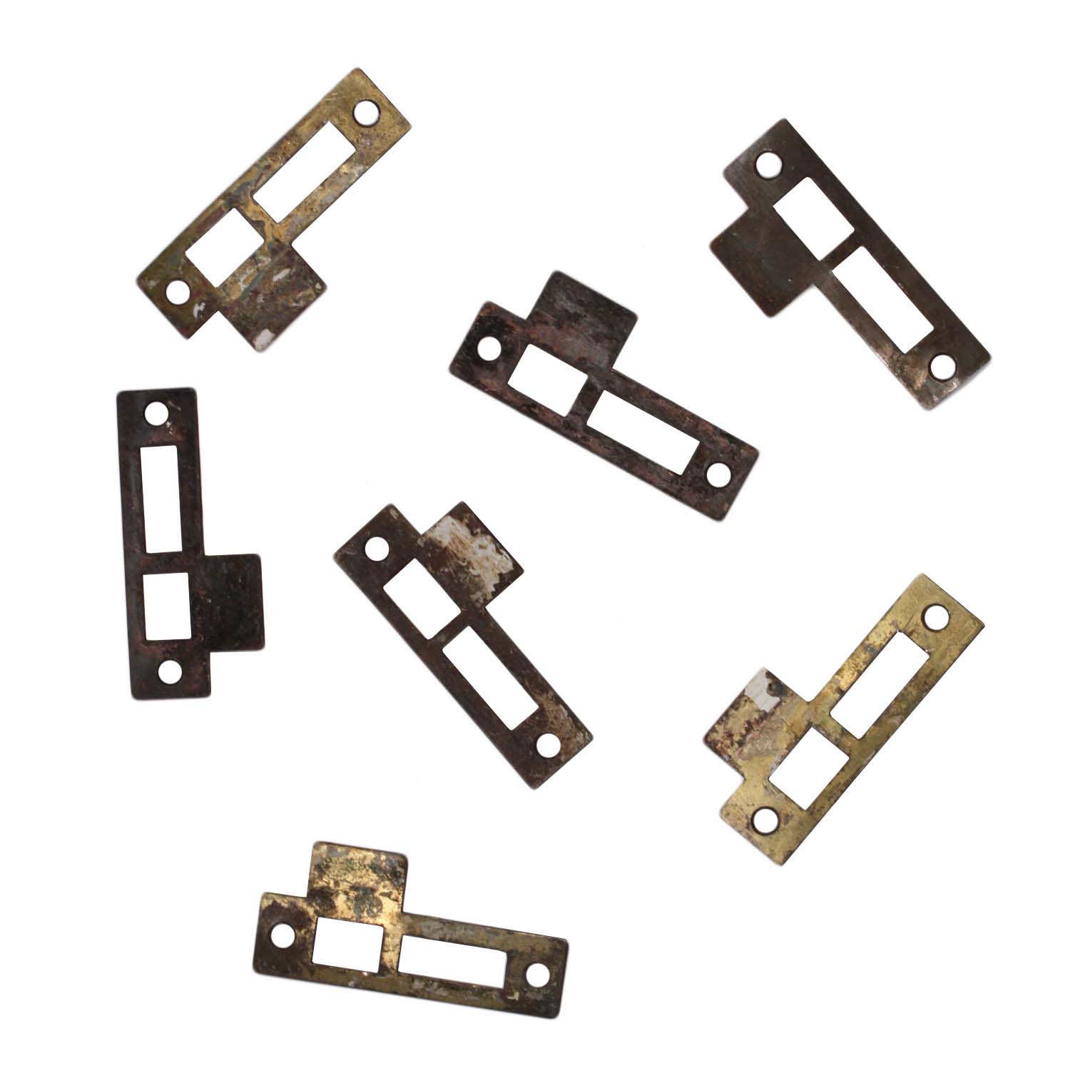 SOLD Antique Salvaged Strike Plates for Mortise Locks, 7/32” Spacing-41459