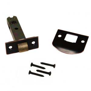 Modern Mortise Latch Set for Antique Knobs, 2-3/8” Backset, 5/16” Square Drive, Oil Rubbed Bronze