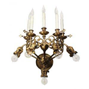 Magnificent Antique 19th Century Ten-Light Sconce, Gothic Revival