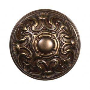 Elegant Antique Cast Bronze Lockwood "Normandy" Doorknob, Fleur-De-Lis, c. 1914-0
