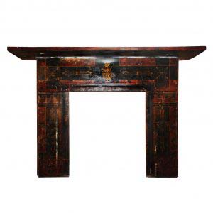 Impressive Salvaged Slate Mantel with Original Faux Finish, Aesthetic Movement-0