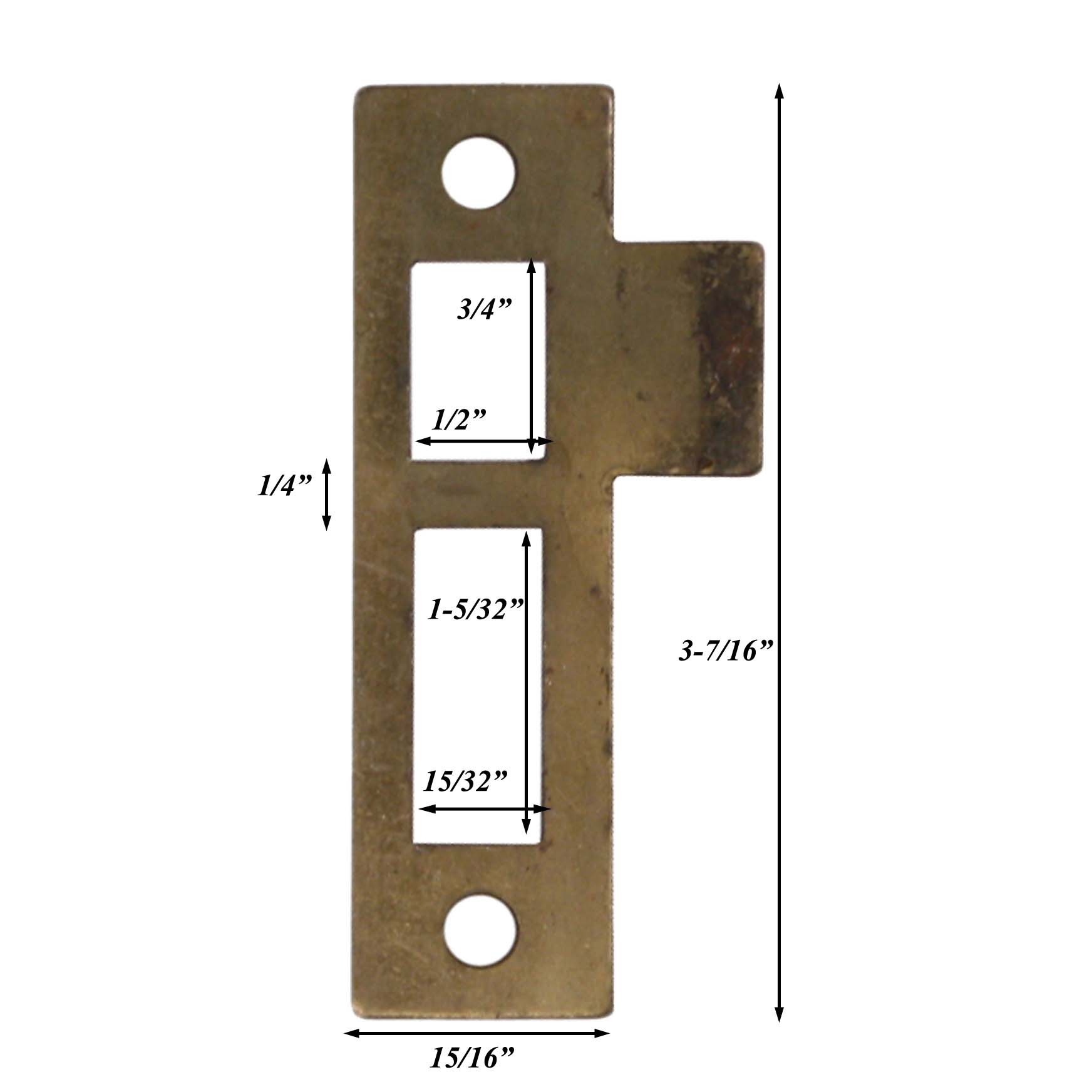 SOLD Antique Salvaged Strike Plates for Mortise Locks, 1/4” Spacing-41354