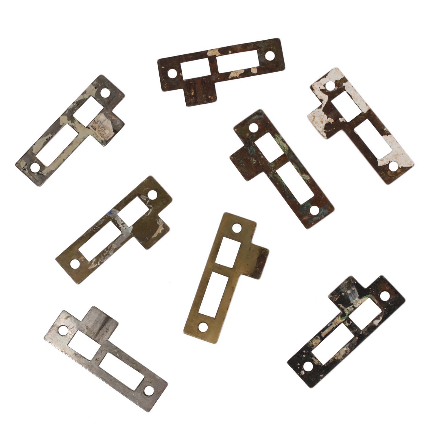 SOLD Antique Salvaged Strike Plates for Mortise Locks, 1/4” Spacing-41355