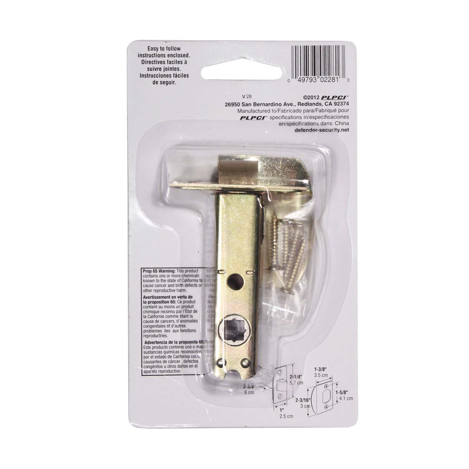 Modern Mortise Latch Set for Antique Knobs, 2-3/8” Backset, 5/16” Square Drive, Brass-41654