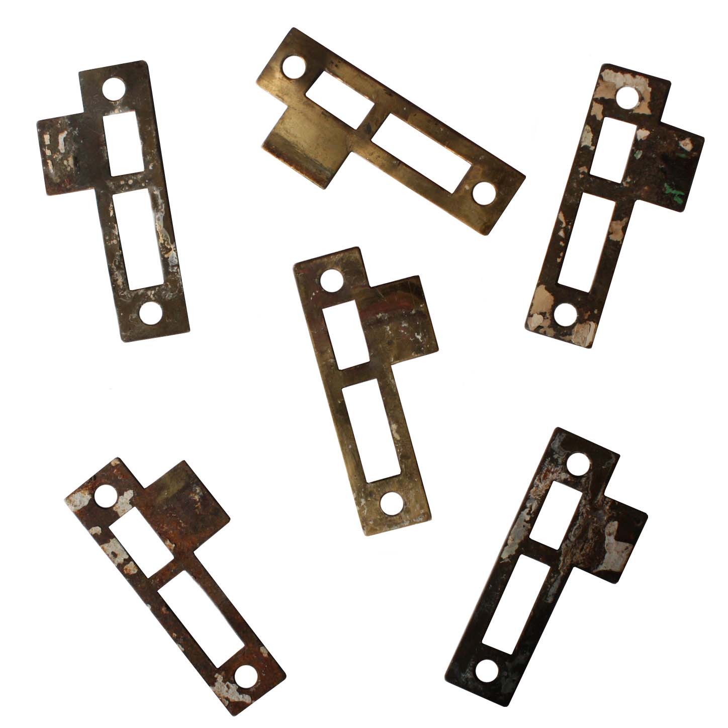 Antique Salvaged Strike Plates for Mortise Locks, 7/32” Spacing-43145