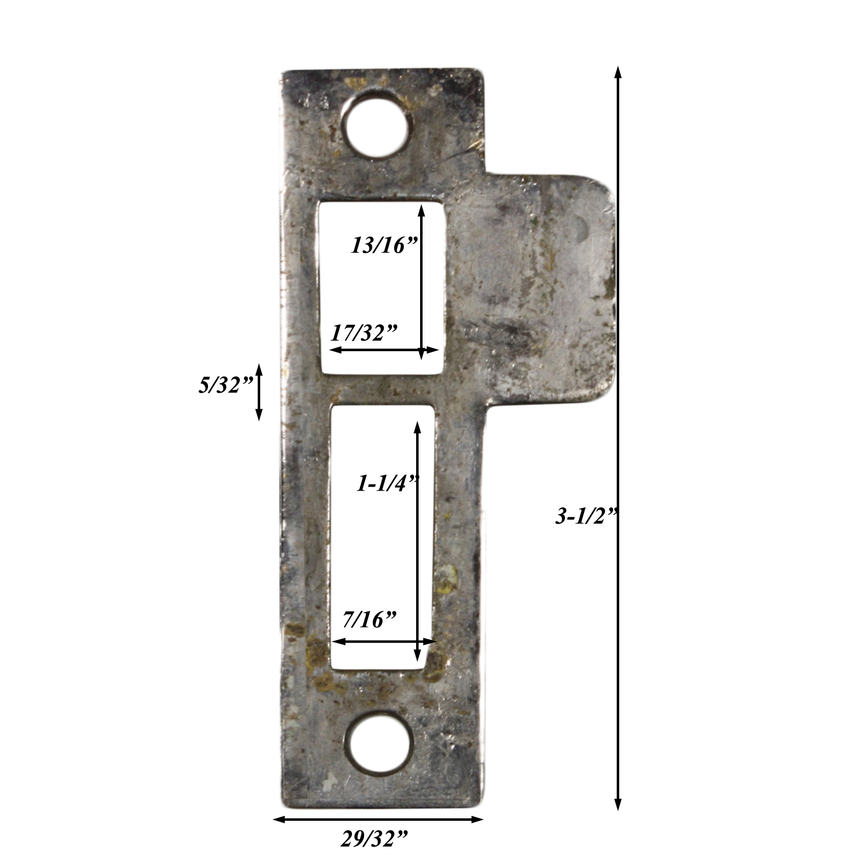 Antique Strike Plates for Mortise Locks, 5/32” Spacing
