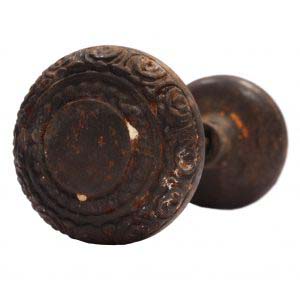 Antique Cast Iron Doorknob Sets with Beading