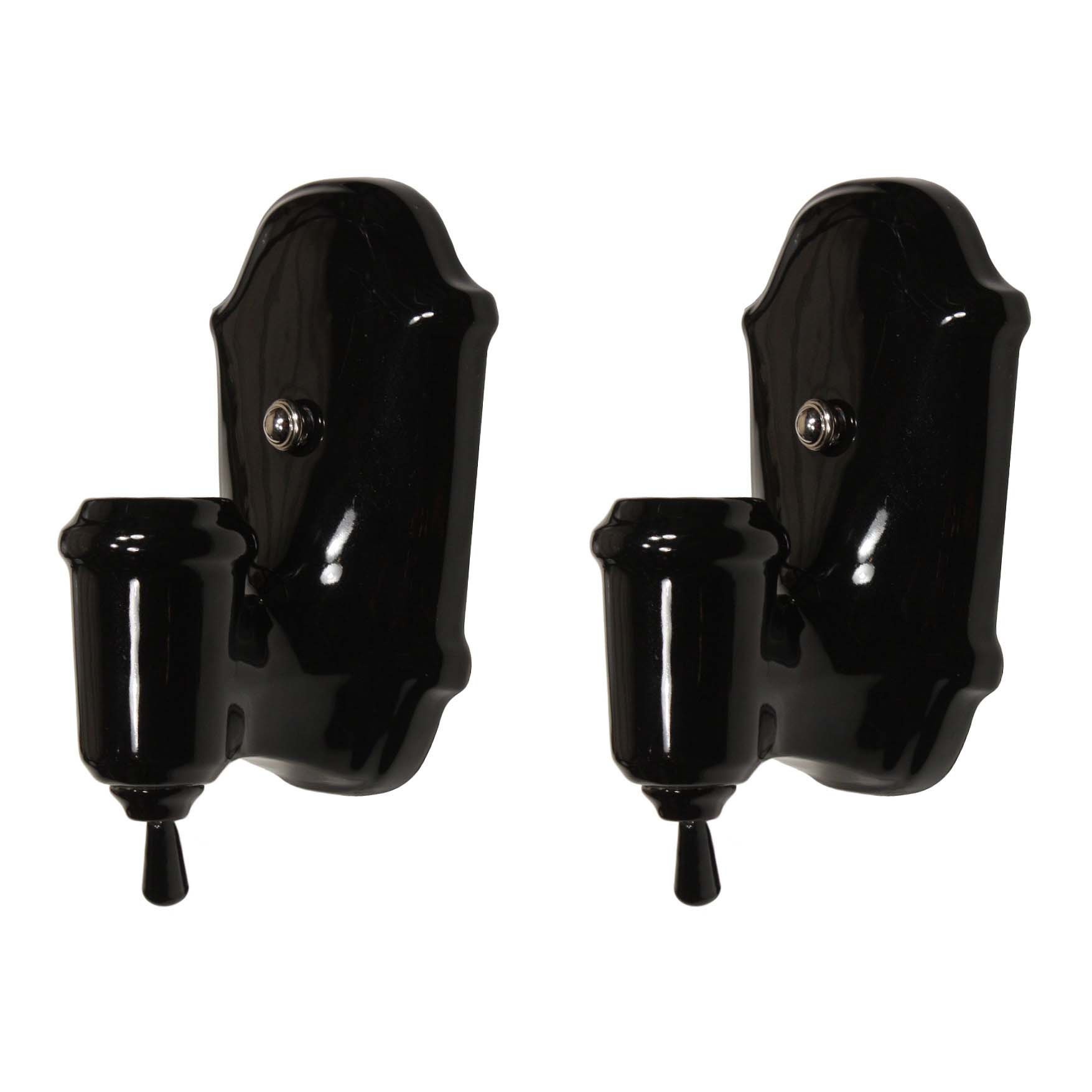 Pair of Antique Porcelain Bathroom Sconces